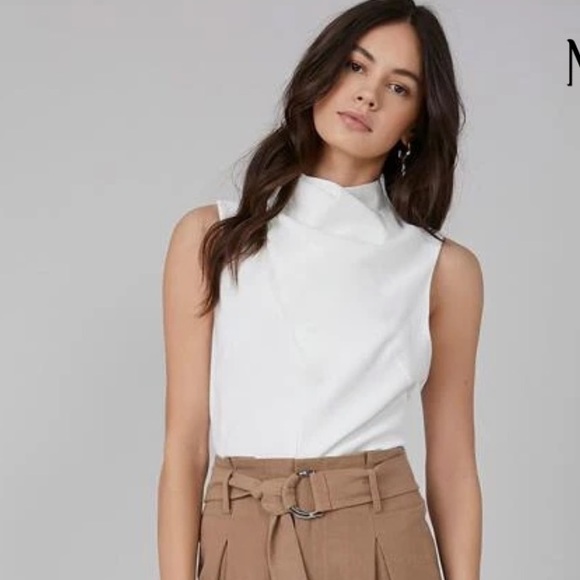 NWT Motf structured sleeveless cowl neck white tank - zip back - Picture 9 of 10